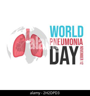 World Pneumonia Day concetto sfondo disegno immagine vettoriale. Grafica vettoriale della giornata mondiale della polmonite buona per la celebrazione della giornata mondiale della polmonite Illustrazione Vettoriale