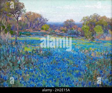 Un campo di bonnets blu, luce del sole nel tardo pomeriggio di Julian Onderdonk (1882-1922), 1919/20 Foto Stock