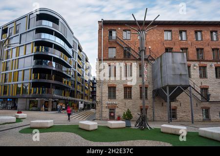 Quartiere di Rotermann - ex area industriale con architettura moderna - Tallinn, Estonia Foto Stock