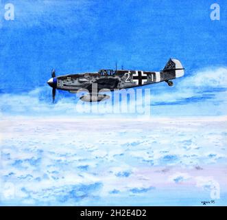 Messerschmitt Bf109 arte Foto Stock