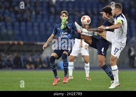 Roma, Italia. 21 ottobre 2021. Ciro immobile della SS LAZIO durante la partita del gruppo e della UEFA Europa League tra Lazio Roma e Olympique de Marseille allo Stadio Olimpico il 21 ottobre 2021 a Roma. Credit: Independent Photo Agency/Alamy Live News Foto Stock