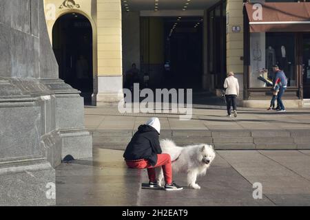 Scena di strada da Zagabria, Croazia Foto Stock