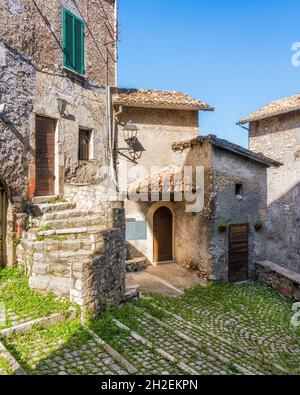 Vista panoramica a Carpineto Romano, bellissima cittadina in provincia di Roma, Lazio, Italia. Foto Stock