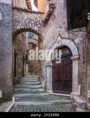 Vista panoramica a Carpineto Romano, bellissima cittadina in provincia di Roma, Lazio, Italia. Foto Stock