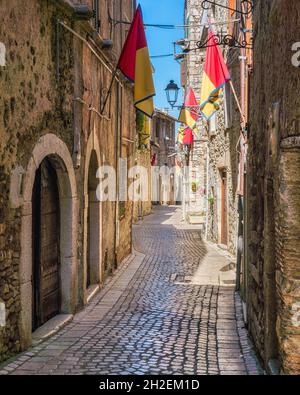 Vista panoramica a Carpineto Romano, bellissima cittadina in provincia di Roma, Lazio, Italia. Foto Stock