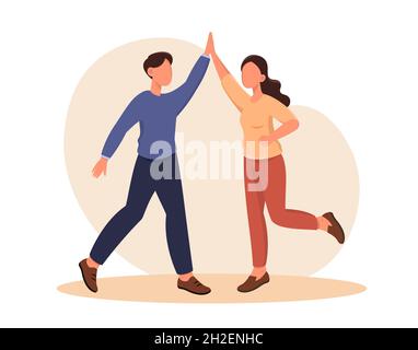 Dando alto cinque Illustrazione Vettoriale