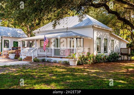 Collier Hall Hansen Home, Estero Historical Society, Corkscrew Palms Blvd, Estero, Florida Foto Stock