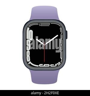 Nuovo modello moderno di orologio intelligente, Apple Watch Serie 7 flat design vettoriale illustrazione stock Illustrazione Vettoriale