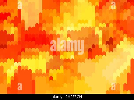 Rosso, arancione e giallo. Astratto semplice motivo di piastrelle con elementi arrotondati. Grafica vettoriale Illustrazione Vettoriale