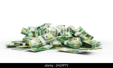 Stack 3D di 50 note per dinaro tunisino Foto Stock