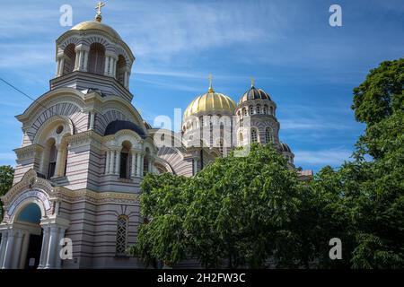 Natività della Cattedrale ortodossa di Cristo - riga, Lettonia Foto Stock