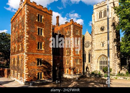Lambeth Palace (residenza ufficiale di Londra dell'arcivescovo di Canterbury) Londra, Regno Unito. Foto Stock