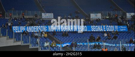 Roma, Italia. 21 ottobre 2021. In azione durante la partita del gruppo e della UEFA Europa League tra Lazio Roma e Olympique de Marseille allo Stadio Olimpico il 21 ottobre 2021 a Roma. (Foto di Domenico Cippitelli/Pacific Press) Credit: Pacific Press Media Production Corp./Alamy Live News Foto Stock