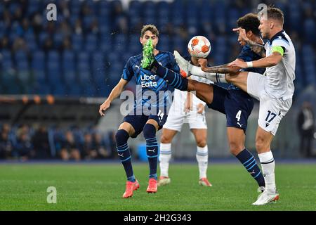 Roma, Italia. 21 ottobre 2021. Ciro immobile della SS LAZIO durante la partita del gruppo e della UEFA Europa League tra Lazio Roma e Olympique de Marseille allo Stadio Olimpico il 21 ottobre 2021 a Roma. (Foto di Domenico Cippitelli/Pacific Press) Credit: Pacific Press Media Production Corp./Alamy Live News Foto Stock