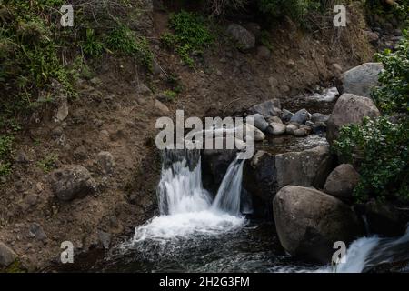 Vista panoramica sul fiume Iao, West Maui Mountains, Hawaii Foto Stock