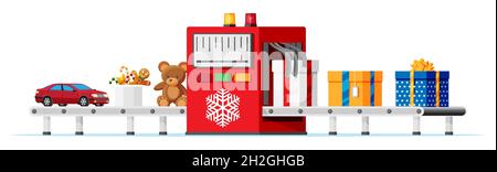 Confezioni regalo natalizie. Illustrazione Vettoriale