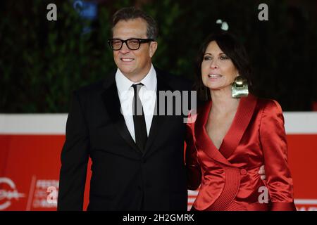 22 ottobre 2021 - Direttore Italiano GABRIELE Muccino sul tappeto rosso per ''A casa tutti bene'' al Festival del Cinema di Roma. Roma, Italia Â Evandro Inetti via ZUMA Wire) (Credit Image: © Evandro Inetti/ZUMA Press Wire) Foto Stock