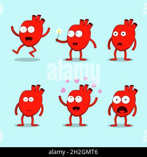 Ricco il cuore carino personaggio mascotte Illustrazione Vettoriale