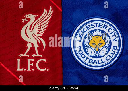 Primo piano del Liverpool & Leicester club crest. Foto Stock