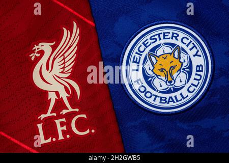 Primo piano del Liverpool & Leicester club crest. Foto Stock