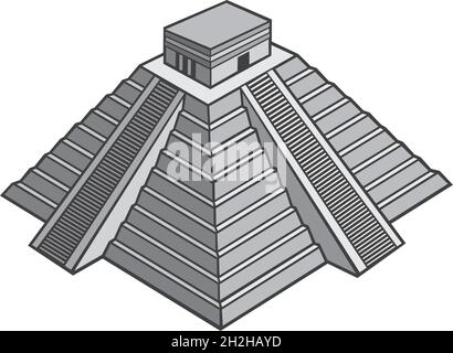 Illustrazione vettoriale della piramide maya Illustrazione Vettoriale