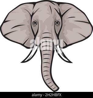 Illustrazione vettoriale della testa dell'elefante Illustrazione Vettoriale