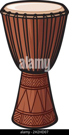 Drum africano (strumento musicale)illustrazione vettoriale Illustrazione Vettoriale