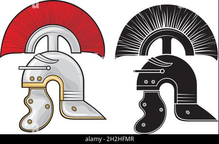 Illustrazione vettoriale del casco romano Illustrazione Vettoriale