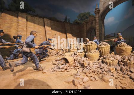 La porta San Cosme del castello di Siezing Chapultepec a Città del Messico nel 1847. Al Museo Nazionale del Marine Corps Heritage Centre in Virginia. Foto Stock