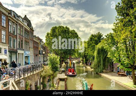 Centro storico di Utrecht, immagine HDR Foto Stock