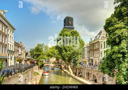 Centro storico di Utrecht, immagine HDR Foto Stock