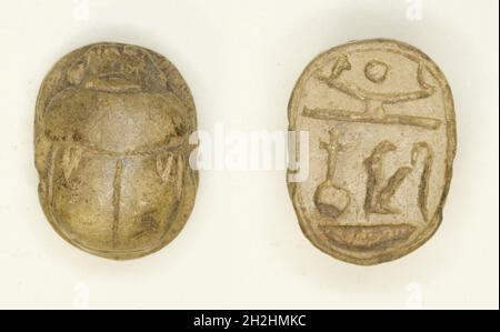 Scarab: Formula dei desideri, Egitto, nuovo Regno-periodo tardo, Dynasties 18-26 (circa 1295-525 a.C.). Foto Stock