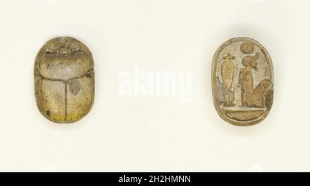 Scarab: Ptah seduto, Egitto, nuovo Regno, periodo Ramesside, dinastie 19-20 (circa 1295-1069 a.C.). Foto Stock