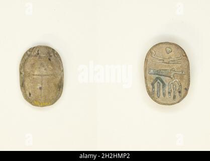 Scarab: Formula Wish, Egitto, terzo periodo intermedio, Dynasties 21-25 (circa 1069-664 a.C.). Foto Stock