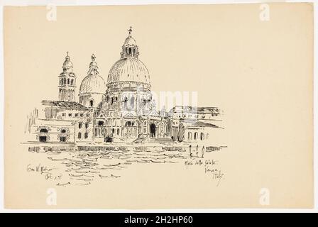 Sta. Maria della Salute, Venezia, Italia, Travel Sketch, 1891. Foto Stock