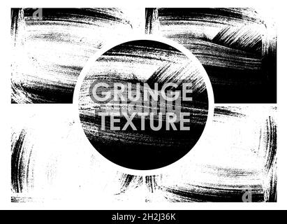 set di texture grunge con vernice gesso con numero diverso di punti su sfondo trasparente. Trama del vecchio sfondo del poster. Vettore Illustrazione Vettoriale