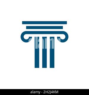 Concetto di stile di linea del pilastro relativo all'architettura, all'edificio o all'azienda di avvocato Foto Stock