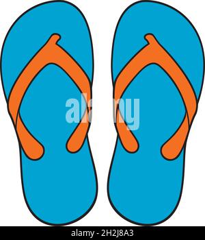 Flip flop illustrazione vettoriale blu Illustrazione Vettoriale