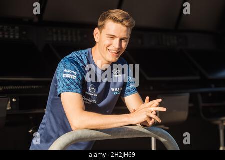 Austin, Stati Uniti. 22 ottobre 2021. Logan Sargeant (USA) Williams Racing Academy driver. Gran Premio degli Stati Uniti, venerdì 22 ottobre 2021. Circuito delle Americhe, Austin, Texas, USA. Credit: James Moy/Alamy Live News Foto Stock