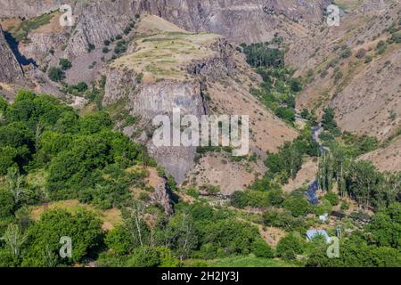 Vista della gola di Garni in Armenia Foto Stock