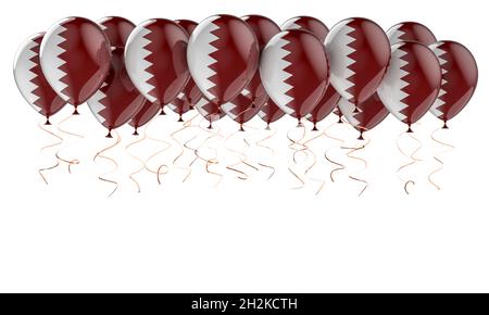 Bollature con bandiera Qatar, rendering 3D isolato su sfondo bianco Foto Stock