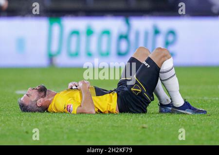 BREDA, PAESI BASSI - OTTOBRE 22: Ralf Seuntjens del NAC Breda durante la partita olandese Keukenkampioendivisie tra NAC Breda e MVV Maastricht al Rat Verlegh Stadion il 22 Ottobre 2021 a Breda, Paesi Bassi (Foto di Broer van den Boom/Orange Pictures) Foto Stock