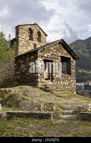 Chiesa di Sant Romà de Les Bons. Encamp. Andorra. Foto Stock