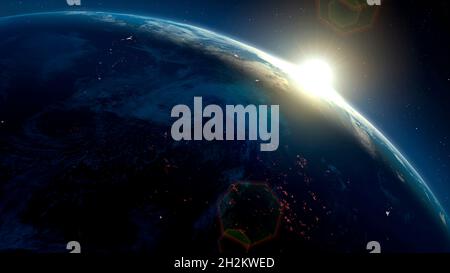 Alba sulla Terra Foto Stock