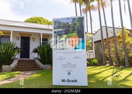 Sydney casa in Avalon Beach venduto durante il mercato primaverile proprietà da McGrath immobiliare, Avalon Beach sobborgo, Australia Foto Stock