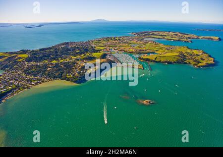 Penisola di Whangaparaoa-Porto del Golfo Foto Stock