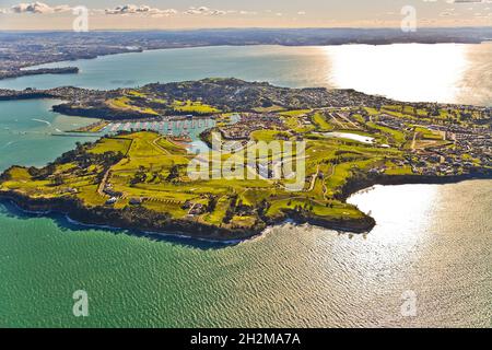 Penisola di Whangaparaoa-Porto del Golfo Foto Stock