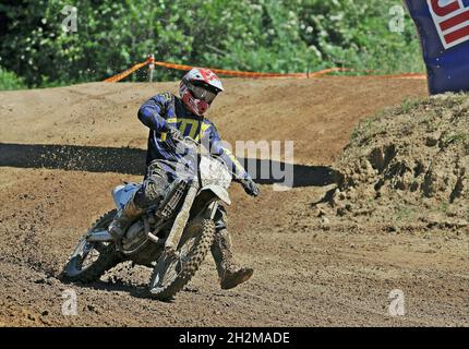 La Lega Catalana di Motocross si tiene presso il circuito di Vallgorguina, Catalogna, Spagna Foto Stock