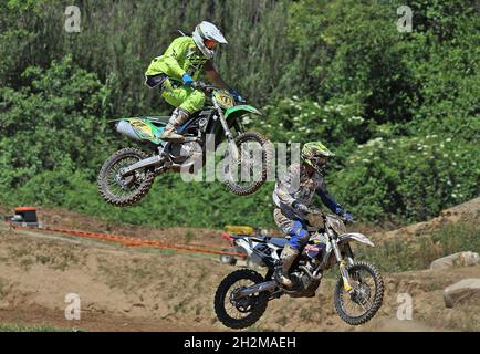 La Lega Catalana di Motocross si tiene presso il circuito di Vallgorguina, Catalogna, Spagna Foto Stock