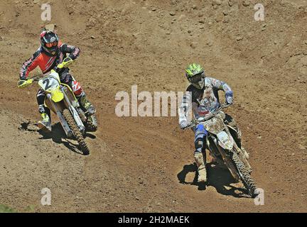 La Lega Catalana di Motocross si tiene presso il circuito di Vallgorguina, Catalogna, Spagna Foto Stock